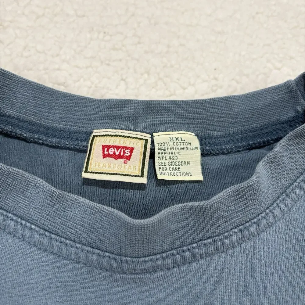 Vtg Levi Strauss Authentic Jeanswear Heavyweight T-Shirt XXL 90s Embroidered Y2k
